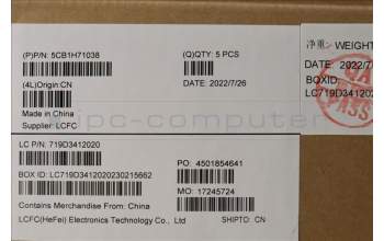 Lenovo 5CB1H71038 COVER Upper Case ASM_UKE L82RG SG W/RGB