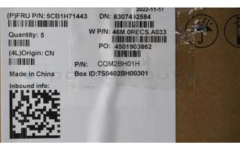 Lenovo 5CB1H71443 COVER Upper Case ASM_BEL W 82R9 SG BL