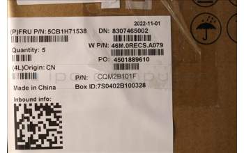 Lenovo 5CB1H71538 COVER Upper Case ASM_TUR W 82R9 CG BL