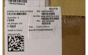 Lenovo 5CB1H71559 COVER Upper Case ASM_EURO ENG W82R9CG BL