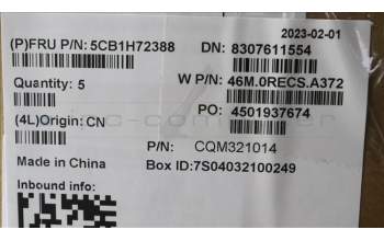 Lenovo 5CB1H72388 COVER Upper Case ASM_POR W 82R9 SB