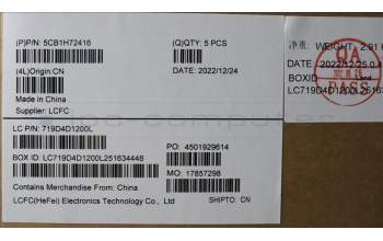 Lenovo 5CB1H72416 COVER Upper Case ASM_SPA L82RM AB_FP