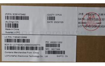 Lenovo 5CB1H72482 COVER Upper Case ASM_POR L82RM AB_NFP