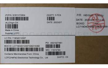 Lenovo 5CB1H72804 COVER Upper CaseASM_EUROENGL82RMMB_FP_BL