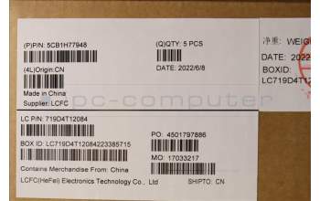 Lenovo 5CB1H77948 C-Cover with keyboard, USA English, Arctic Grey, Backlight, Fingerprint, US