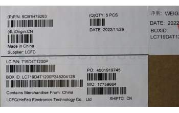 Lenovo 5CB1H78263 COVER Upper Case ASM_BEL L82RK NFP AG BL