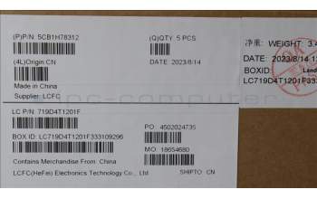 Lenovo 5CB1H78312 COVER Upper Case ASM_HUN L82RK NFP AG N