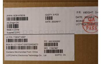 Lenovo 5CB1H78316 COVER Upper Case ASM_SLV L82RK NFP AG N