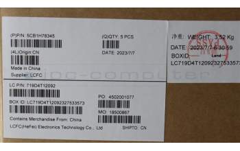 Lenovo 5CB1H78345 COVER Upper Case ASM_NORDIC L82RKNFPMBBL