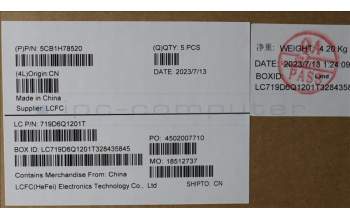 Lenovo 5CB1H78520 COVER Upper Case ASM_FRA L82RE SG RGB