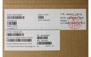 Lenovo 5CB1H80868 COVER Upper Case ASM_HBW L82RL NFP AG U