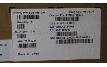 Lenovo 5CB1H81099 COVER UpperCaseASM_POR C82SH CloBL