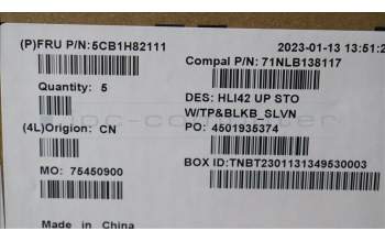 Lenovo 5CB1H82111 COVER UpperCaseASM_SLV C82SH StoBL