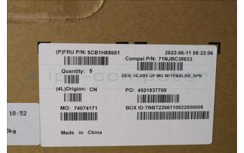 Lenovo 5CB1H88681 COVER Upper Case ASM_SPA C21DL MGBL