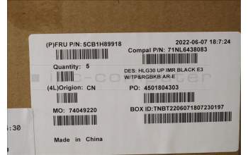 Lenovo 5CB1H89918 C-Abdeckung mit Tastatur, Arabisch, Schwarz, Hintergrundbeleuchtung