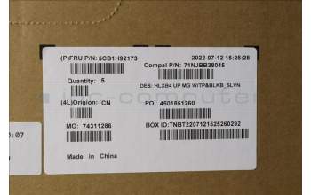 Lenovo 5CB1H92173 COVER Upper Case ASM_SLV C21DK MGBL