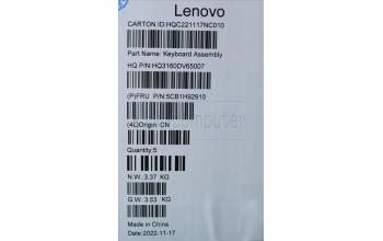 Lenovo 5CB1H92910 COVER Upper Case ASM_BEL H 82SK CLGY UMA