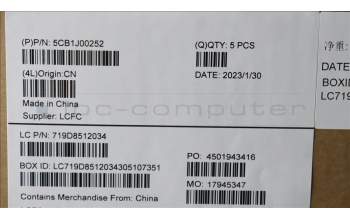 Lenovo 5CB1J00252 COVER Upper Case ASM_ENGL82SFFP_AB_BL_PC