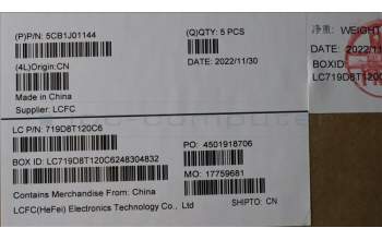 Lenovo 5CB1J01144 COVER UpperCaseASM_CZE/SLKL82SFFPSGBL_ML