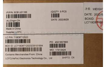 Lenovo 5CB1J01166 COVER Upper Case ASM_TC L82SFFP_SG_BL_ML