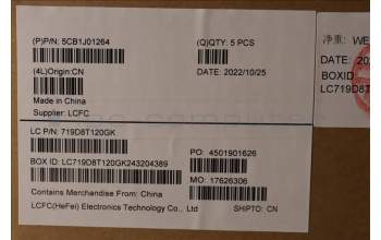 Lenovo 5CB1J01264 COVER Upper Case ASM_UKEL82SFFP_SG_NB_PC
