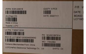 Lenovo 5CB1J04018 COVER Upper Case ASM_EURO ENGL82UFNFPSG