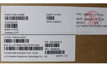 Lenovo 5CB1J04288 COVER Upper Case ASM_FRA/ENG L82TF RGBOG