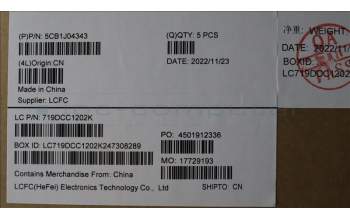 Lenovo 5CB1J04343 COVER Upper Case ASM_JPN L82TF RGBSG