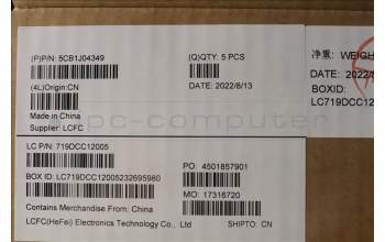 Lenovo 5CB1J04349 C-Cover with keyboard,English,Onyx Grey,White Backlight