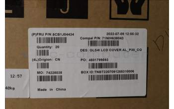 Lenovo 5CB1J04434 COVER LCD Cover C 82SD AL_3.0t_CG