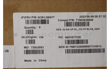 Lenovo 5CB1J08477 COVER UpperCaseASM_GER C82SD ALCG FPBL