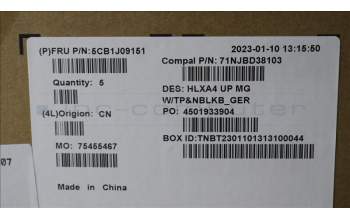 Lenovo 5CB1J09151 COVER Upper Case ASM_GER C21DH MGNBL