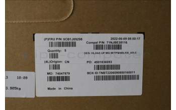 Lenovo 5CB1J09298 COVER Upper Case ASM_ARA C21DJ MGNBL