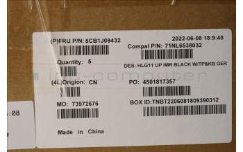 Lenovo 5CB1J09432 COVER Upper Case ASM_GER C 82SA BLA