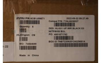Lenovo 5CB1J09571 COVER UpperCaseASM_BUL C82SA E3 BLA