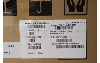 Lenovo 5CB1J10024 COVER Upper Case ASM_GER C 21DM BLKB N