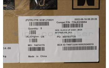 Lenovo 5CB1J10031 COVER Upper Case ASM_BUL C 21DM BLKB N