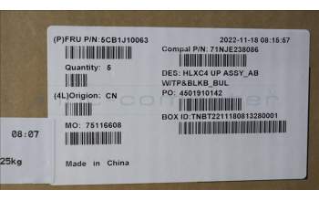 Lenovo 5CB1J10063 COVER Upper Case ASM_BUL C21DM AB BLKB N