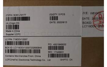 Lenovo 5CB1J10177 COVER Upper Case ASM_EURO ENG L82T0