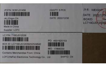 Lenovo 5CB1J31458 COVER Upper Case ASM_EURO ENGL82UGOG_RGB