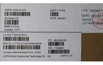 Lenovo 5CB1J31473 COVER Upper Case ASM_POR L82UG OG_RGB