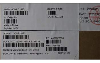 Lenovo 5CB1J31493 COVER Upper Case ASM_FRA L82UG OG_WH