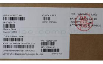 Lenovo 5CB1J37100 COVER Upper Case ASM_LA SPA L82V6 FP_CG