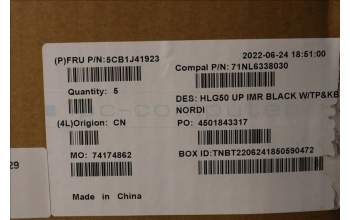 Lenovo 5CB1J41923 COVER Upper Case ASM_NORDIC C 82SB BLA