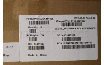 Lenovo 5CB1J41925 COVER Upper Case ASM_GER C 82SB BLA