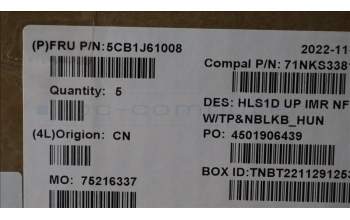 Lenovo 5CB1J61008 COVER UpperCaseASM_HUN C82VG NFP AB