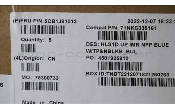 Lenovo 5CB1J61013 C-Cover with keyboard,Bulgarian,Abyss Blue,Non_Fingerprint