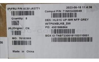 Lenovo 5CB1J63771 COVER UpperCaseASM_SWS C82VF NFP CG