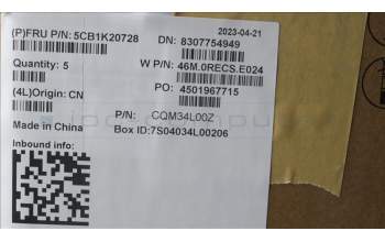 Lenovo 5CB1K20728 COVER Upper Case ASM_GER W82XX AB BL