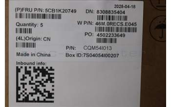 Lenovo 5CB1K20749 COVER Upper Case ASM_SPA W82XX AB